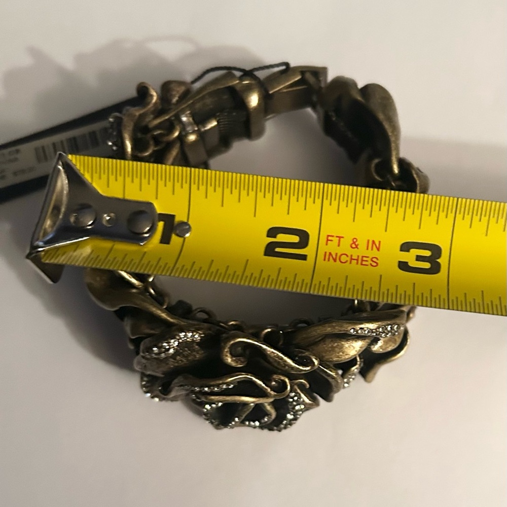 Ann Taylor Antique Gold Floral Crystal Bracelet - Picture 6 of 6
